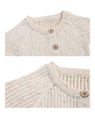 Cotton White Long-Sleeved Button-Up Baby Onesie