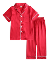Girls' Silky Shirt and Pants Pyjama Set