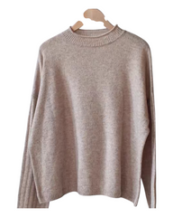 Cashmere Jumper with Ribbed Sleeves
