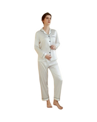 Breathable & Silky Satin Long-Sleeved Pyjamas Set