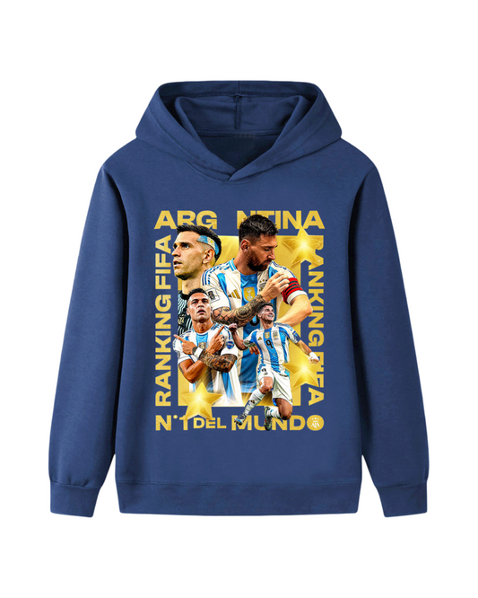 Argentina Messi FIFA Ranking Graphic Kids Cotton Pullover Hoodie