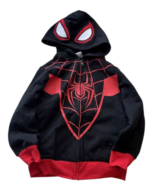 Zip-Up Hooded Jacket with Spiderman Design