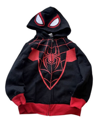 Zip-Up Hooded Jacket with Spiderman Design