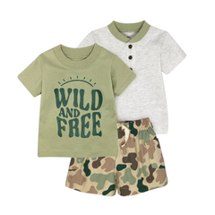Three-Piece Patterned Baby Boys' Outfit Set