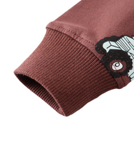 Cotton Construction Trucks Print Long-Sleeve Crew Neck Sweatshirt for Boys