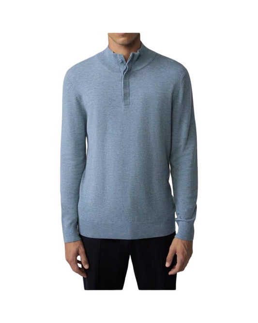 Soft Lambwool Knit Men's Pullover Sweater - Classic Mock Neck Insulated Top