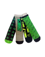 Boys' Cotton Minecraft Patterned Socks 4PK