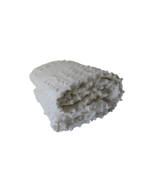 White Textured 100% Cotton Duvet Cover