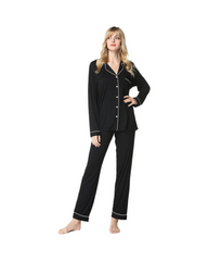 Women's Long-Sleeved Flowing Shirt and Pants Pyjama Set