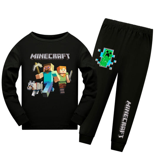 Boys' Minecraft Patterned Long-Sleeved Pyjama Set