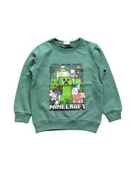 Minecraft Creeper Graphic Print Kids Long Sleeve Sweatshirt