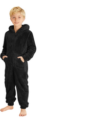 Fuzzy Onesie Fleece Jumpsuit Kids Winter Warm Fluffy