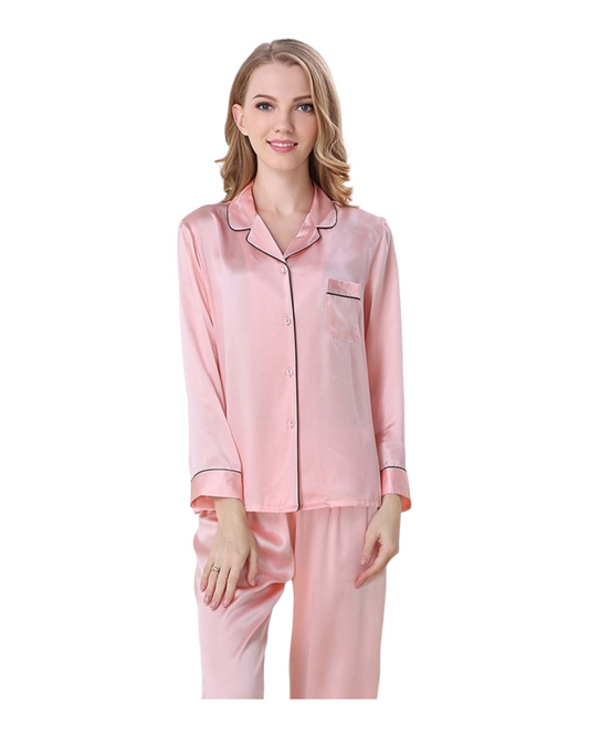 Women's 100% Mulberry Silk Long Sleeve Pyjamas Set