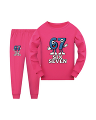 Six Seven Kids Funny Long Sleeve Pajama Set