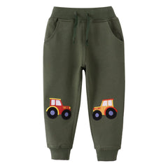 Vehicle Print Cotton Activewear Joggers for Boys