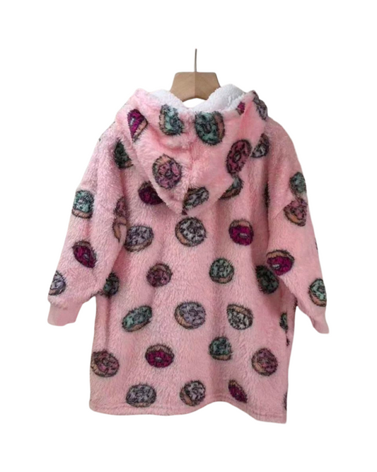 Cozy Donut Oodie – Oversized Fluffy Hoodie Blanket for Ultimate Comfort