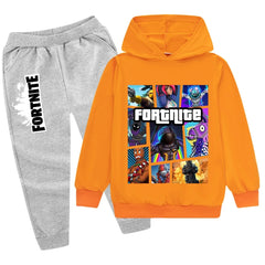 Boys' Fortnite Hoodie and Grey Track Pants Outfit Set