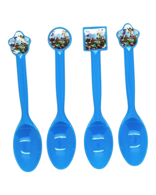 Blue Roblox Patterned Party Cutlery Set