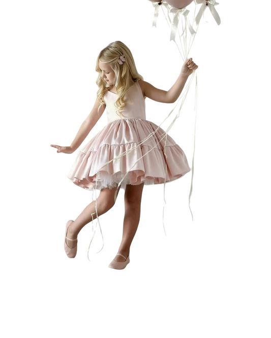 Sleeveless Tulle Birthday Dress - Soft Pink Princess Party Gown