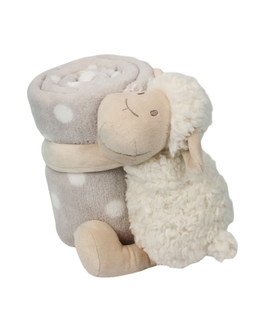 Plush Lamb Security Blanket with Stuffed Animal Toy