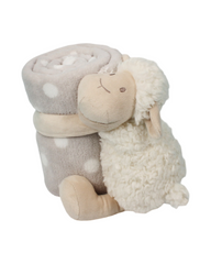 Plush Lamb Security Blanket with Stuffed Animal Toy