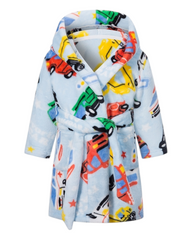 Boys' Fluffy Patterned Bath Robe