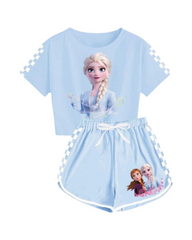 Frozen  Elsa Print Girls Tank Top and Shorts Set