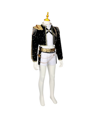 K-Pop Idol Stage Outfit – Black & Gold Performance  Costume
