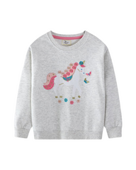 Unicorn Design Crew Neck Sweatshirt