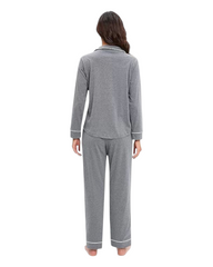 Women's Long-Sleeved Flowing Shirt and Pants Pyjama Set
