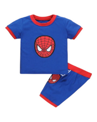 Superhero Patterned Boys' Short-Sleeved Pyjama Set