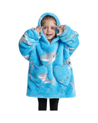 Oversized Wearable Blanket Hoodie Boys Cozy Fleece Pullover Oodie