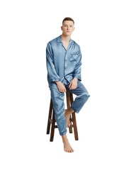 Pure Silk Long Sleeve Men's Pyjamas Set