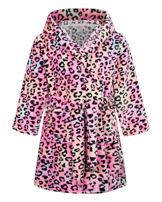 Fluffy Patterned Girls' Bath Robe