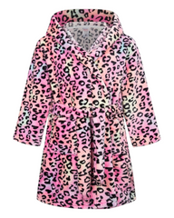 Fluffy Patterned Girls' Bath Robe