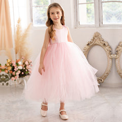 Elegant Kids Layered Tulle Party Dress – Puffy Princess Gown