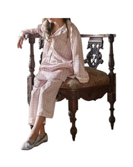 Button-Up Pink Satin Girls Sleepwear Set