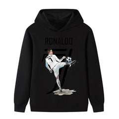 Ronaldo Soccer Graphic Kids Hoodie - Cotton Pullover Sweatshirt