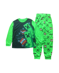 Boys' Pyjamas with Green Minecraft Patterns