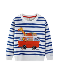 Soft Cotton Long Sleeve Kids Printed Crewneck Sweatshirt