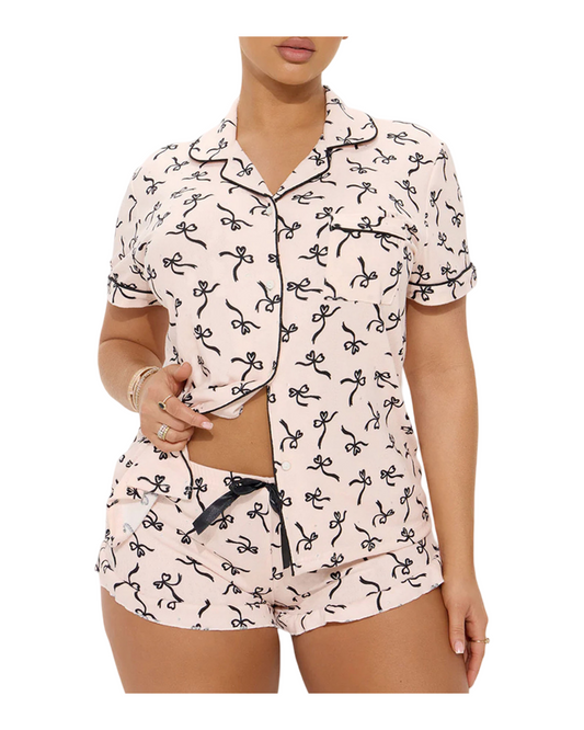 Short Sleeve Button Up Pajama Set Women Silk Satin Sleepwear Loungewear 2 Piece Set