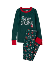 100% Cotton Long-Sleeve Kids Pyjama Set with Festive Holiday Print