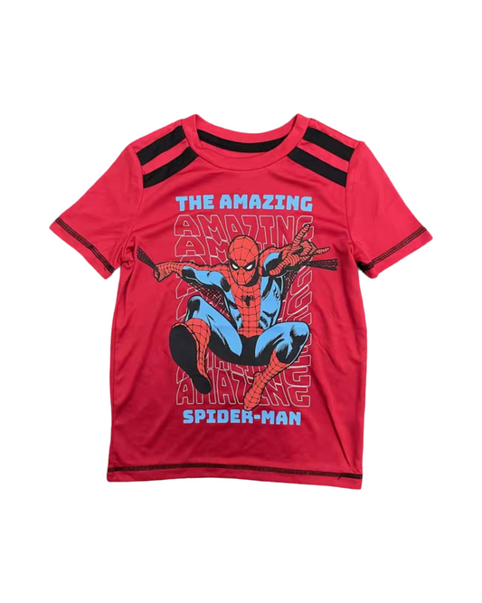 Red Superhero Print Short Sleeve T-Shirt – Boys Graphic Tee