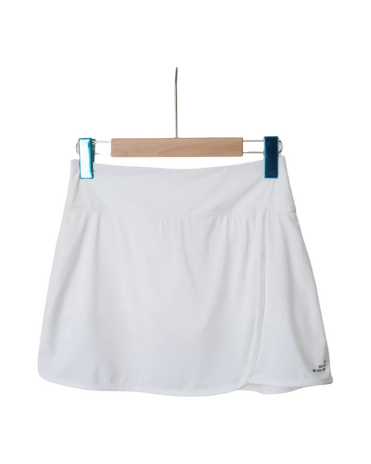 White Pleated Women's Tennis Skirt with High-Waisted Athletic Skort Design