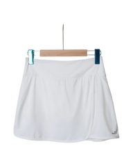 White Pleated Women's Tennis Skirt with High-Waisted Athletic Skort Design