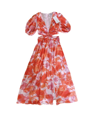 Sun-Kissed V Neck Midi Dress