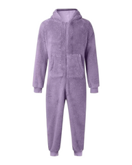 Fuzzy Onesie Fleece Jumpsuit Kids Winter Warm Fluffy