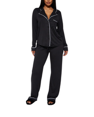 Soft Cotton Two-Piece Lounge Set for Women - Long Sleeve Top & Pants
