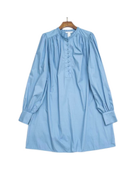 Elegant Long Sleeve Tunic Shirt Dress – Loose Fit Casual Cotton Day-to-Night Dress