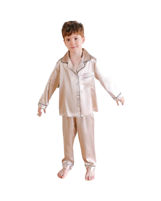 Boys' Silky Shirt and Pants Pyjama Set